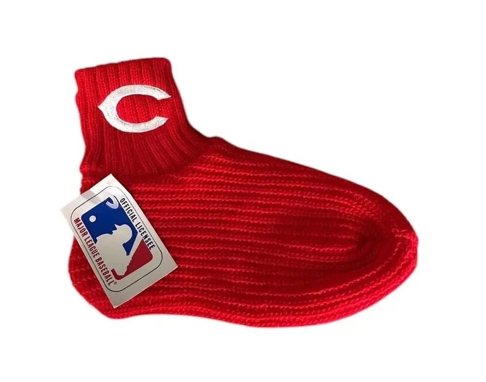 Vintage MLB Cincinnati Reds Acrylic Knit Bootie Socks NWT
